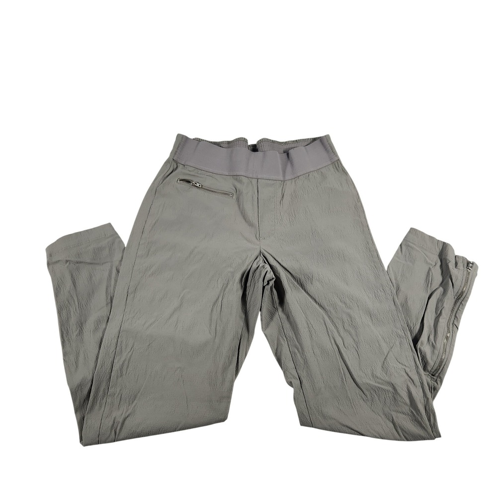 Athleta Womens Ankle Zip Jogger Pant Grey Green Size 0 Lightweight Hiking Travel